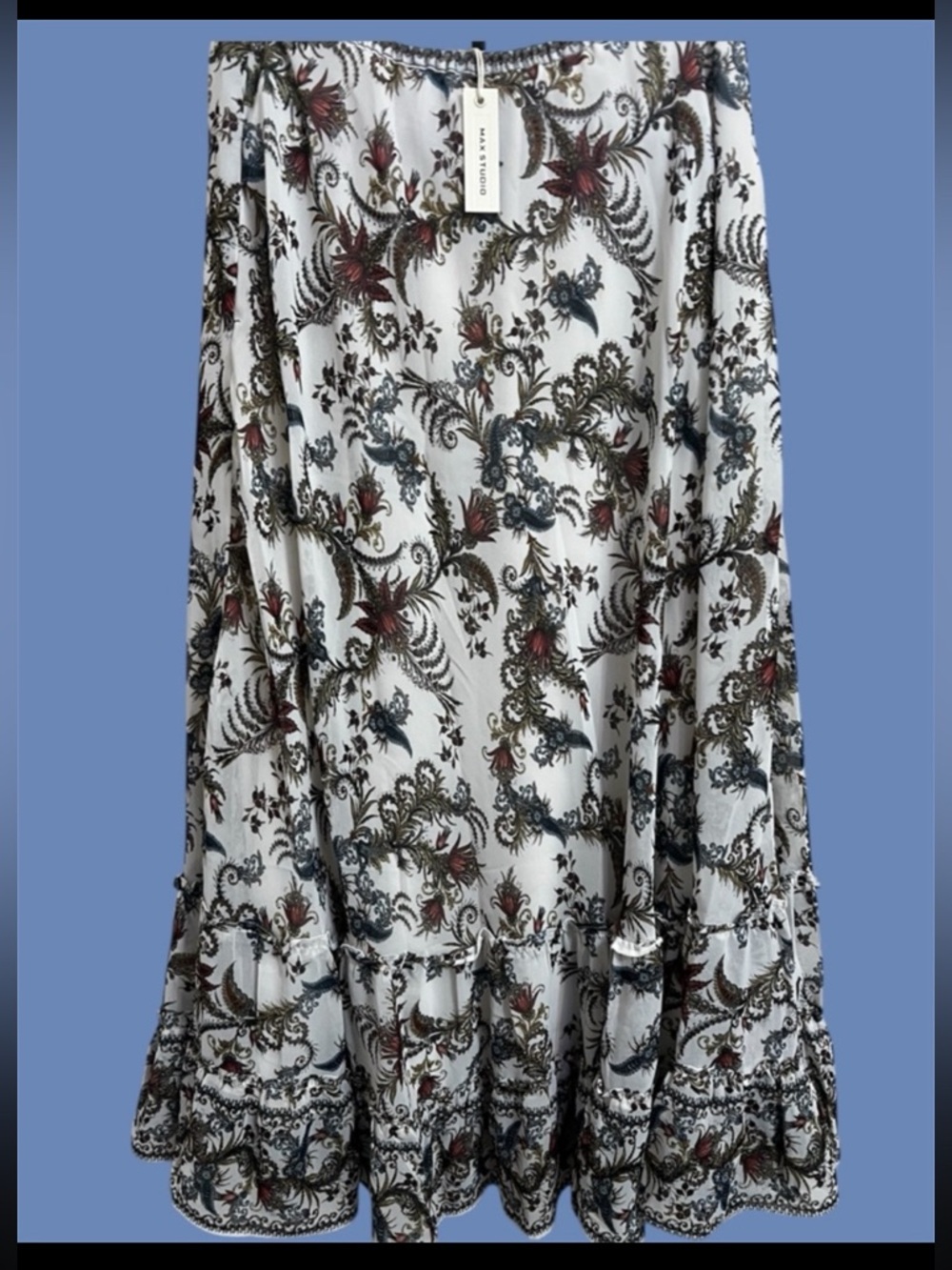 Max Studio Floral Paisley Boho Skirt Ruffle Hem
NWT